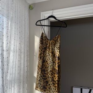 Saint Laurent Animal Print Satin Dress